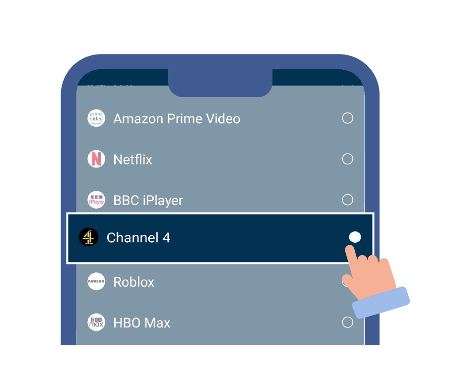 Select the service of your choice from the dropdown list